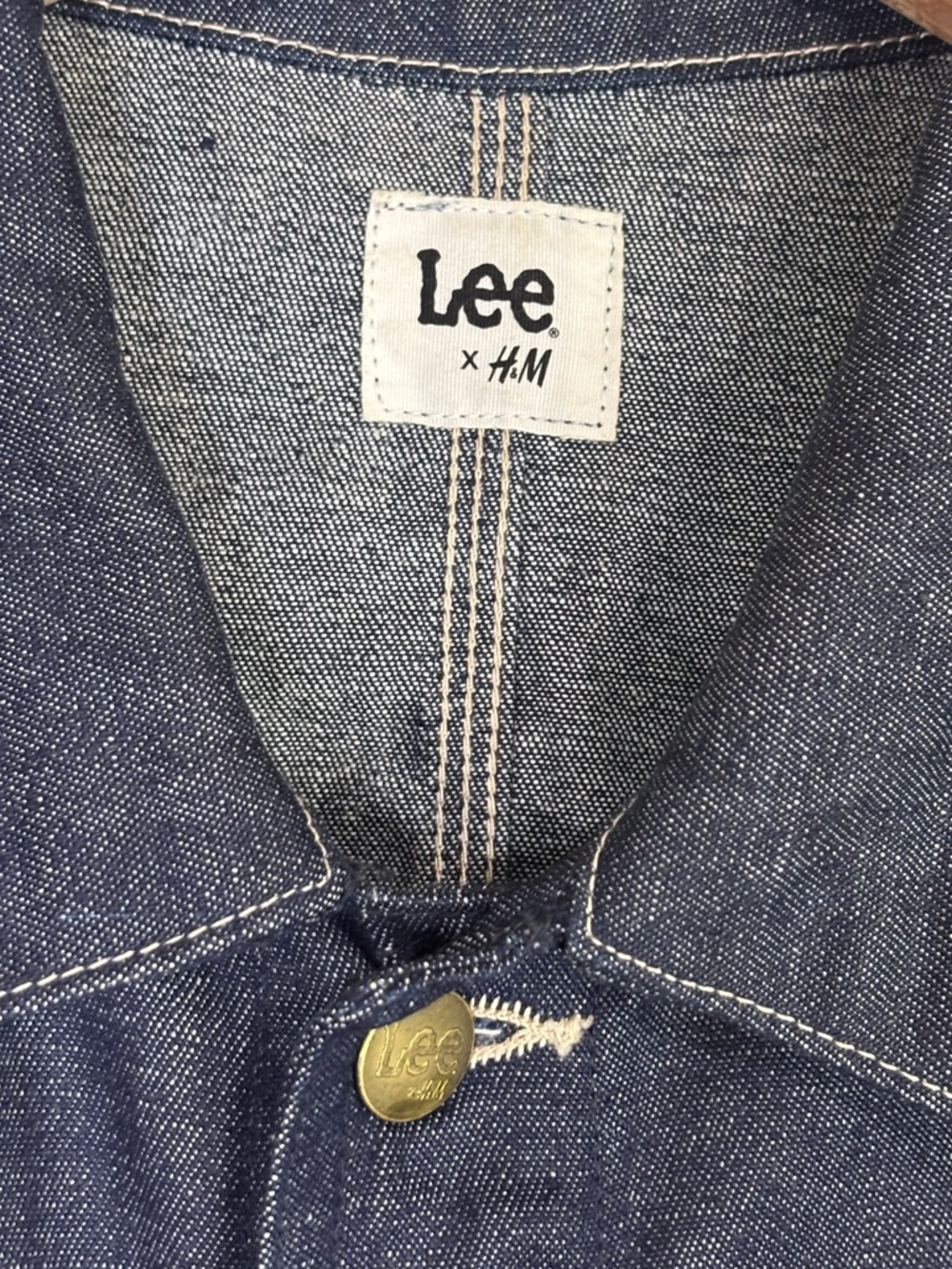 Lee x H&M Denim Chore Jacket Button Front Workwear Indigo Utility Coat - Picture 2 of 5